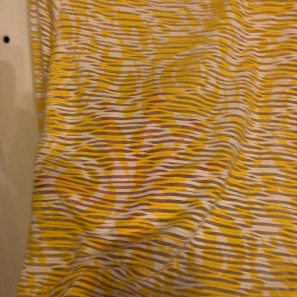 Sheer lemon and white patterned shirt. - Picture 8 of 12